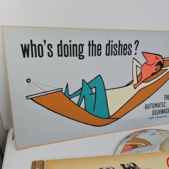 Vintage Advertising Signs 1950s - Buy A Dishwasher - Picture 10 of 15